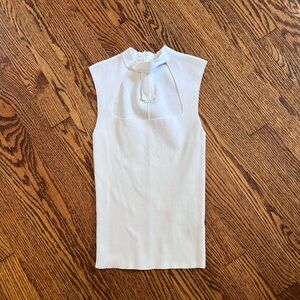 Zara white cut out high neck top